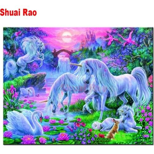 Fantasy Wonderland Unicorns diamond embroidery 5d diy diamant painting full square/round mosaic cross stitch Animals horse decor
