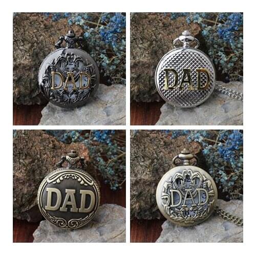 Bronze dad pocket watch necklace THE GREATEST Dad Father Vintage Quartz Men Watches Luxury Gift Relogio De Bolso KJ321