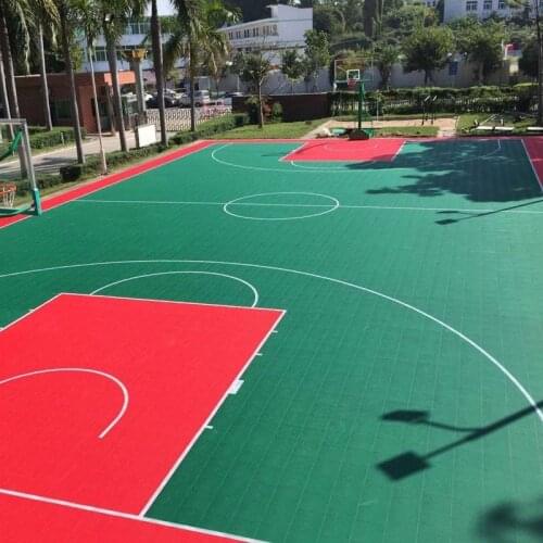 Beable Perfect 30.48*30.48CM Interlocking Tiles Outdoor Court Flooring For Basketball Tennis Volleyball Badminton Painted Lines