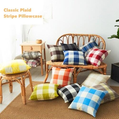 Classic Plaid Stripe Pillowcase Cushion Cover 45x45cm Decorative Sofa cushion cover pillow decor for car bedroom living room