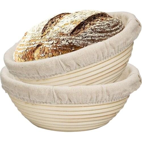 2 Packs Bread Proofing Basket Baking Dough Bowl Gifts for Bakers Proving Baskets for Sourdough Lame Bread Slashing Jar 9 Inch