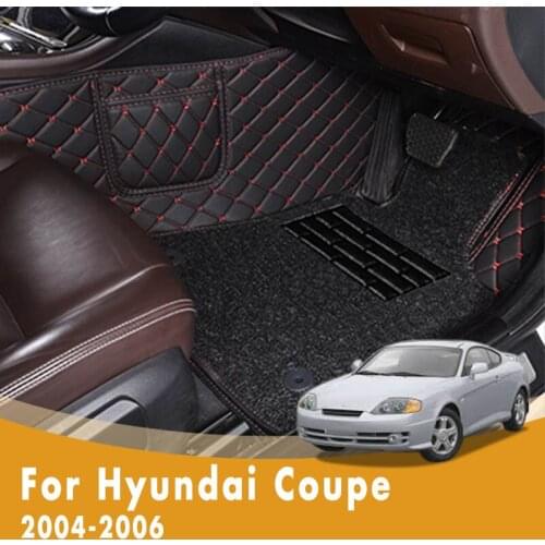 RHD Luxury Double Layer Wire Loop Carpets Car Floor Mats For Hyundai Coupe 2006 2005 2004 Custom Auto Pads Automobile covers