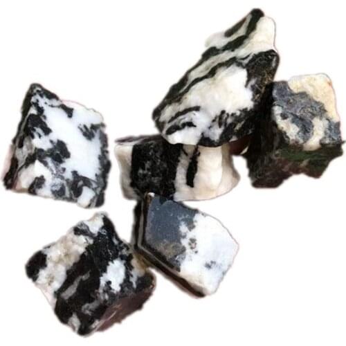 Crystals rough healing stones natural gemstone black white stripe raw stone for home decoration
