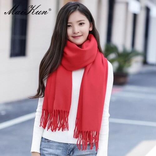 Maikun 2020 new scarf pure color ethnic style cashmere big tassel big scarf shawl unisex