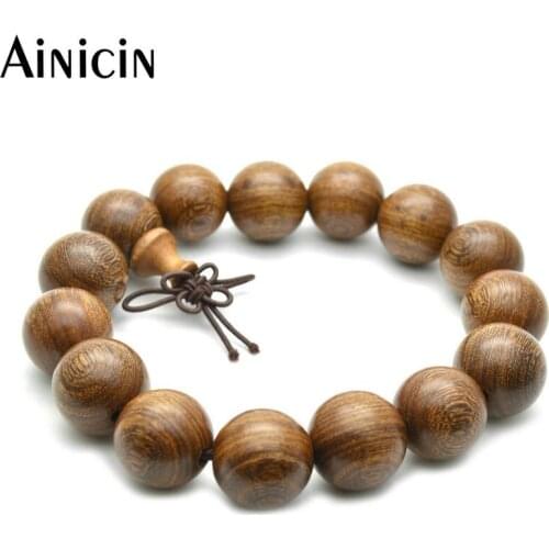 Fashion Mens Prayer Mala Bracelets 15mm Diameter Buddhism Wooded Jewelry Fashion Gift Jewelry