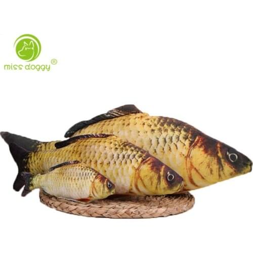 20cm/30cm/40cm/60cm Stuffed Simulation Fish Cat Catnip Toy Plush PP Cotton Padded Fish Cat Scratch Board Toy For Pet Cat Kitten