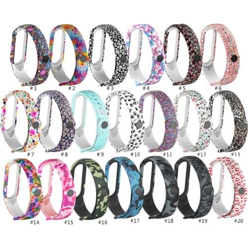 For Xiaomi Mi band 5 Smart Watch Soft Printing Colorful Wrist Bracelet Watchband Accessories Sport Silicone Strap Watch Band
