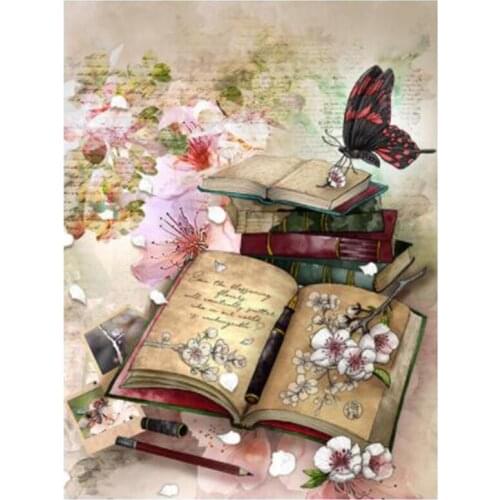 Full Drill Diamond Painting Book Kits Wall Art Mosaic Butterfly Embroidery Flowers Cross Stitch Home Wall Decor Art WG2492