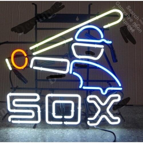 Neon Sign for Sports Team CWS 80S Throwback neon bulb Sign Beer Pub Neon lights Sign glass Tube Iconic Advertise Night Light