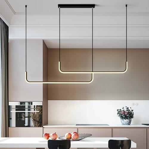 Nordic Black Led Pendant Lights Modern Design Led Pendant Lamp Dining Room Decor Hanging Light Fixtures Led Suspension Luminaire