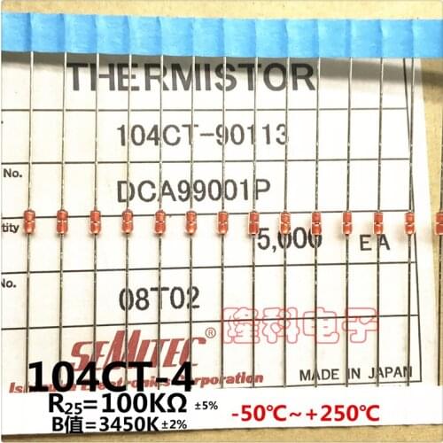 Original new 100% 104CT-4 thermistor 104CT-90113 100K DO-35 B value 3450K (Inductor)