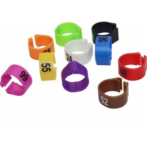 Poultry Ring Bird Carry 14MM 10 colors Suitable for a variety of birds Bird training supplies NO.1-100 Birds Plastic foot Rings