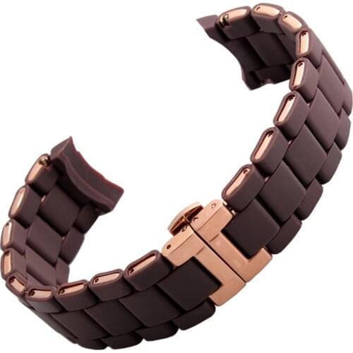 20mm 23mm watchband steel wtih rubber for AR5858/5945/5943/5941/5867/5981 wristband mens womens waterproof silicone bracelet