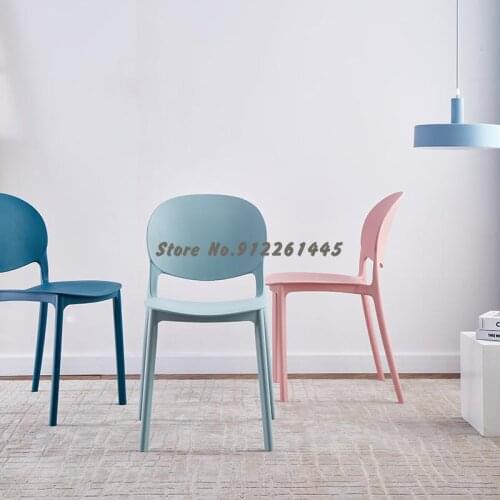 Chair Pp Plastic Chair Household Thicken Back Chair Stacking Storage Dining Chair Outdoor Stool