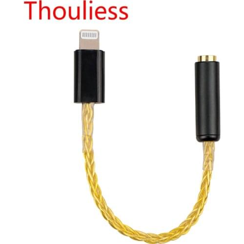 Thouliess 10cm DAC Decoder Chip Adapter Light-ning Dad Male to 3.5mm Female Connector for Earphone Amplifier