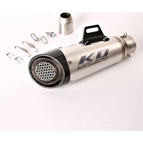 Universal 38-51 mm Motorcycle Exhaust Tail Pipe No DB Killer Escape with Wire-netting Carbon Fiber end for ZX10R ZX636 RC390