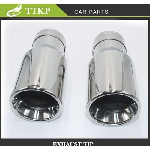 One Piece Universal Car Exhaust Muffler Tip Stainless Steel Pipe Chrome Trim Modified Car Tail Throat Liner Pipe
