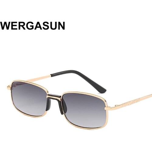 WERGASUN 2020 New Fashion Sunglasses Woman Square Metal Frame Male Sun Glasses Men Driving Eyewear zonnebril