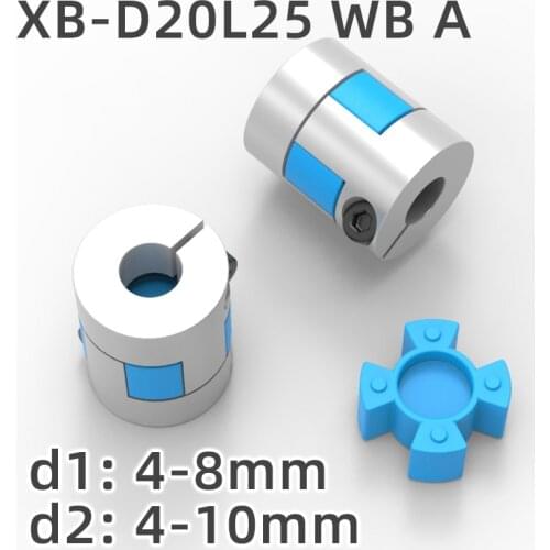 XB D20L25 WB A Two Jaws Coupler Aluminium Plum Flexible Shaft Coupling Motor Connector CNC Flexible Couplings 4/5/6/7/8/9mm
