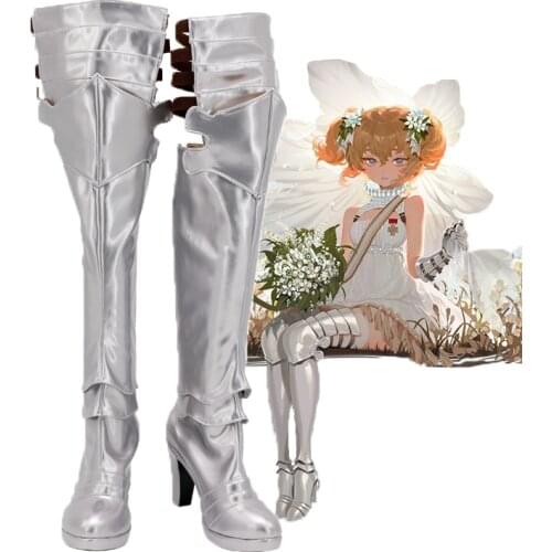Girls Frontline Webley Revolver Cosplay Shoes Long Grey Boots Halloween Party Accessories Custom Made