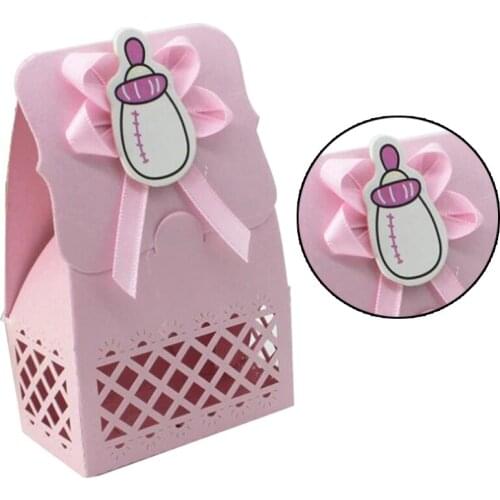 12Pcs Cute Boy Girl Baptism Baby Shower Laser Engraving Candy Box Decor Kid Favors Gift Bag Sweet Birthday Event Party Supplies