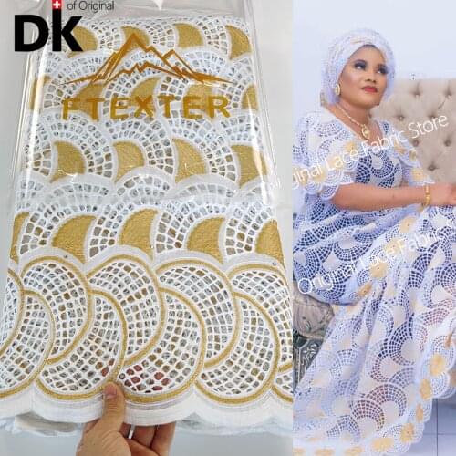 2.5 Yards 100% Swiss Voile Lace In Switzerland Embroidered African Dry Lace Fabric 2021 High Quality To Senegal Party Material