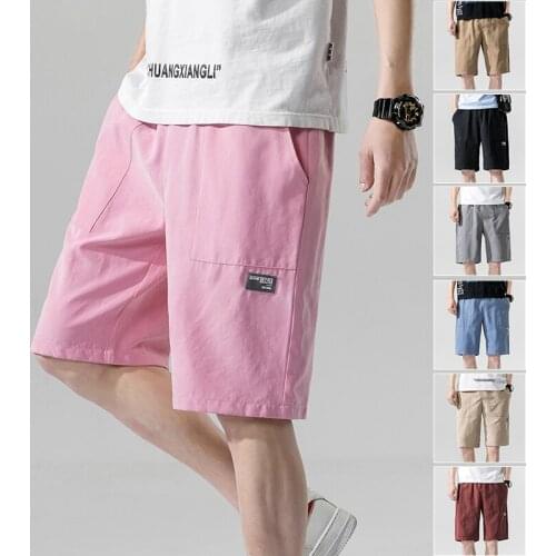2021 New Men Summer Korean Style Five-point External Wear Shorts Casual Solid Color Loose Shorts Beach Shorts Chinese Size M-5XL