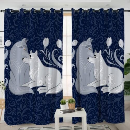 3D Window Curtains cortinas de dormitorio Fox Animals Bedding Room Home Decor Tapestry Wall Carpet Drapes Cotinas rideau salon