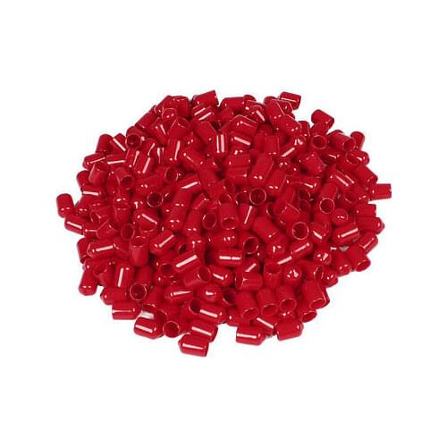 400 Pcs 16mm Height 10mm Inner Dia Round Tip Red PVC Insulated End Caps