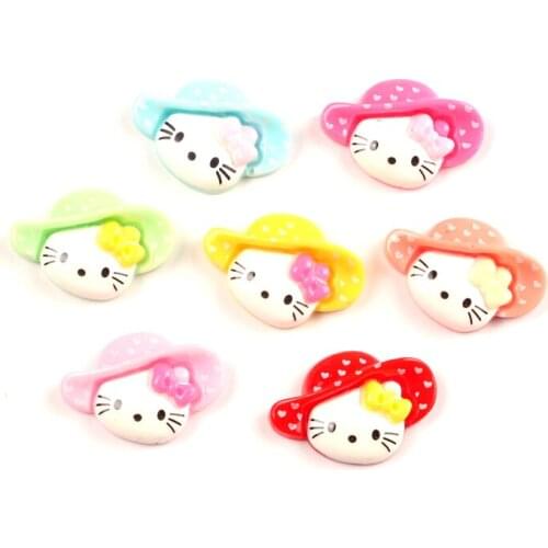 50pcs Mixed Resin Cats With Hat Flatback Cabochon Jewelry Findings Scrapbooking For Jewelry Making Charms Pendants Accessories