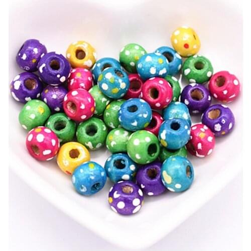 8/10mm 100pcs/lot Mixed Colors Plum Blossom Wood Bead Loose Beads Making Bracelet Necklace DIY Jewelry Accessories