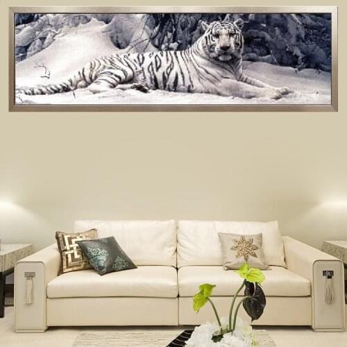 5D DIY Diamond Painting " White Tiger Animal" Embroidery Square Diamond Cross Stitch Rhinestone Mosaic Painting Gifts
