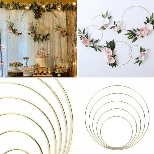 1Pcs Bamboo Ring Wooden Circle Round Catcher Home Decor Diy Hoop For Flower Wreath House Garden Plant Decor Hanging Basket