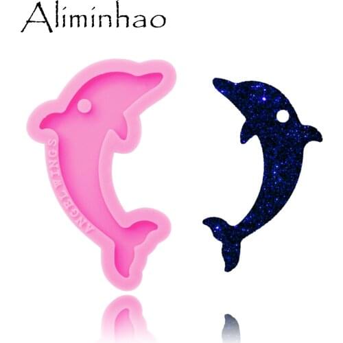 DY0265 Shiny dolphin mold Silicone Molds DIY epoxy and resin craft molds keychains Mould custom