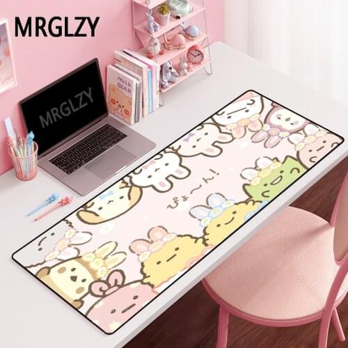 MRGLZY Large Gamer Kawaii Animal White Mouse Pad Carpet Laptop Gaming Accessories Genshin Impact MousePad Desk Mat for Csgo LOL