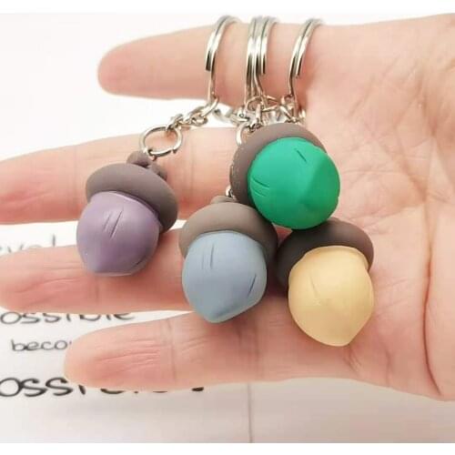 Keychain Classic Resin Acorn Decoration Multiple Styles Keychain Ring Simulated Food Cartoon Bag Hand Rope Pendant Gift A204