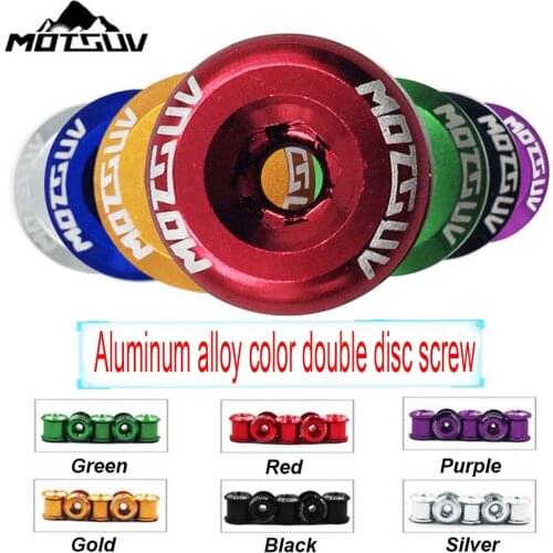 MOTSUV Bicycle Disk Screws Mountain Bike 7075 Aluminium Alloy Double Disk Nails 6.4mm Nails CNC Color Disk Screws Accessories
