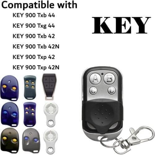 For KEY 900 Txg 44 Txb Txp 42N Garage Door Remote Control 433.92mhz Fixed Code Gate Transmitter Opener Keychain