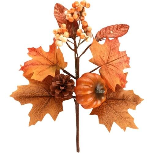 Artificial Simulation Maple Leaf Pumpkin Sunflower Pick Garland Accessories Home DIY Autumn Harvest Thanksgiving Halloween Decor