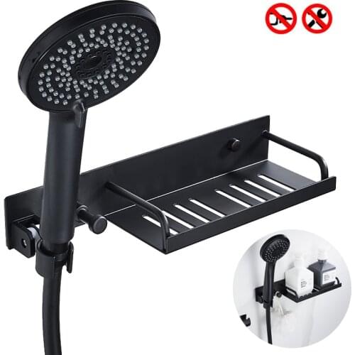 1Pc Creative Bathroom Shower Head Holder Shower Gel Storage Shelf Drain Rack Soap Holder with Hook Home Supplies
