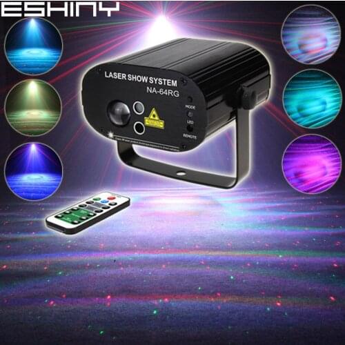 ESHINY R&G Laser Full Stars Patterns Aurora Water Galaxy Sky Effect RGB LED DJ Family Party Xmas Bar Dance Stage Light T207D4