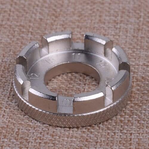 LETAOSK Silver Carbon Steel Mini 8-Way Groove Spoke Nipple Key Wrench Spanner Wheel Rim Adjuster Repair Tool Carbon Steel