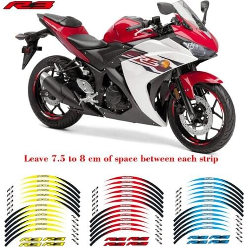 Hot sell Motorcycle front and rear wheel Edge decals Tire Outer rim stripes waterproof Reflective stickers For YAMAHA YZFR3