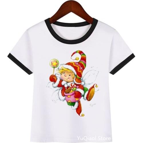 Cute Christmas Gift For Girls Kids Clothes Kawaii Little Girl Candy Tshirt Camisetas Harajuku Shirt Children Clothing T-Shirt