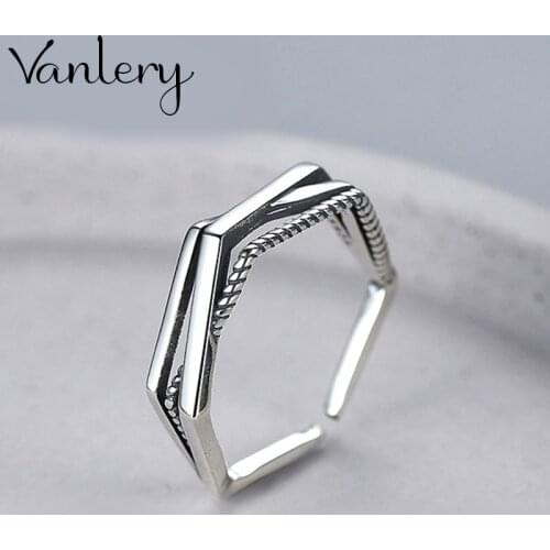 Luxury Brand Creative Style Boho Hexagon Rings For Women Adjustable Ring Charm Jewelry Wholesale 2021