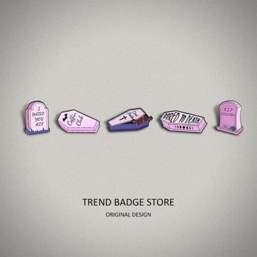 Pink Memory Enamel Pins Bored to Death Badge Love Brooch