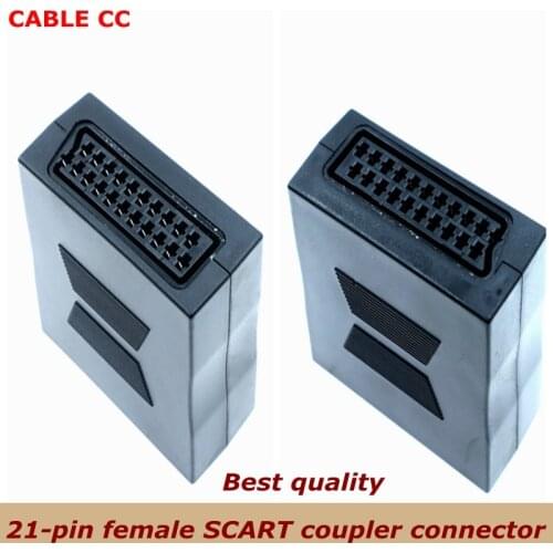 21 pin SCART Coupler Joiner Adapter Female to Female F/F Sockets Joint Connector21p Euro Plug SCART