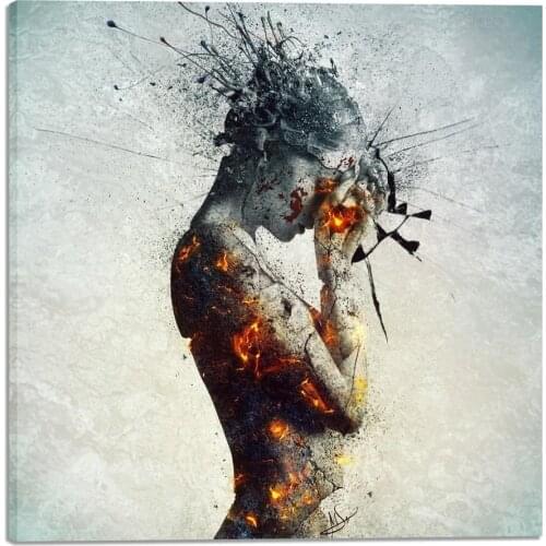 Modern Wall Art Oil Painting Canvas Print Wall Picture Emotional Art "Deliberation" by Mario Sanchez Nevado Giclee Canvas