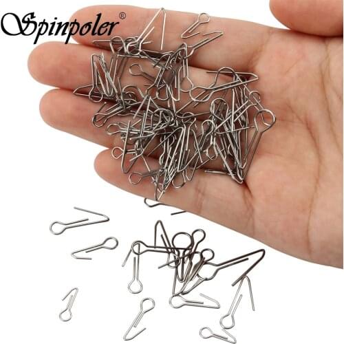 Spinpoler 100Pcs Quick Change Clips Carp Fishing Tackle Swivels Pins Clips 13mm/0.51inch - 25mm/0.98inch For Cheburashka Weight