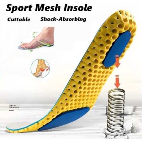Woman Men Shoes Feet Soles Pad Mesh Deodorant Breathable Cushion Running Insoles Orthopedic Memory Foam Sport Insoles